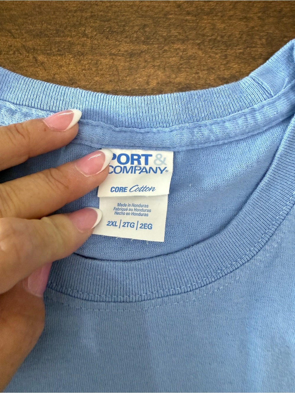 Port Authority Baby Blue Short-Sleeve Crewneck Tee with Mama Bear design - Picture 4 of 5